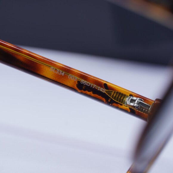 Saint Laurent SL334 003 Aviator Sunglasses - Havana/Green - Picture 6 of 9